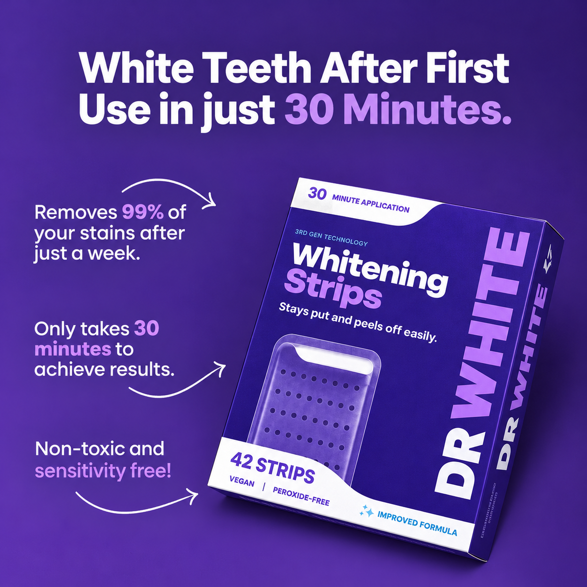 PURPLE WHITENING STRIPS DR WHITE